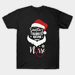 Christmas Nurse - Santa's Favorite Neuro Nurse Gift T-Shirt